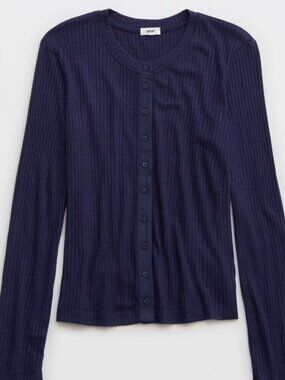 Aerie Cardigan T-Shirt navy